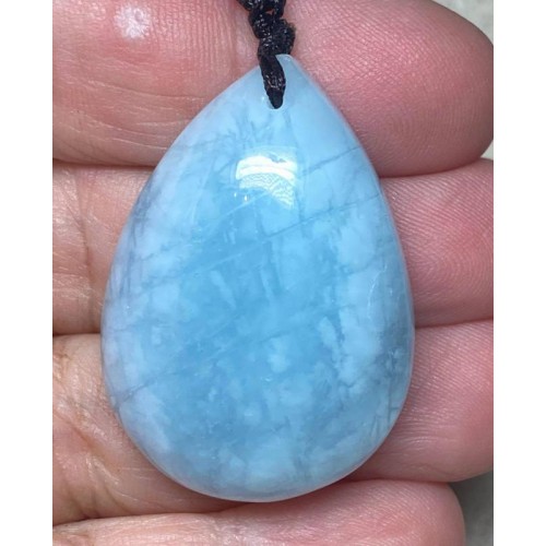 Aquamarine Gemstone Teardrop Pendant 04